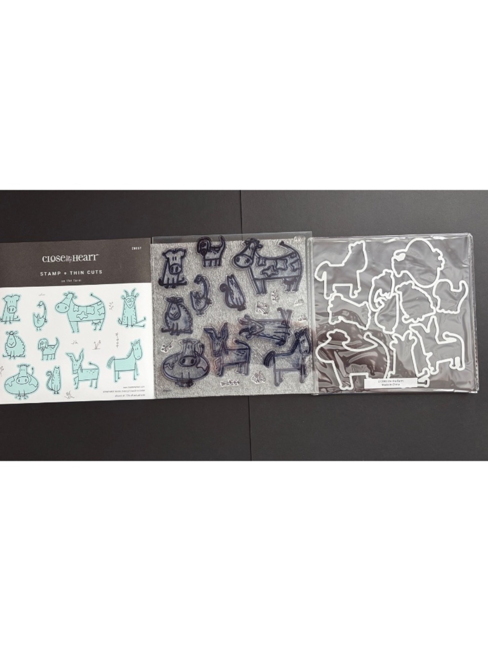 On the Farm Stamp + Thin Cuts Z8037 + 2 Handmade Cards